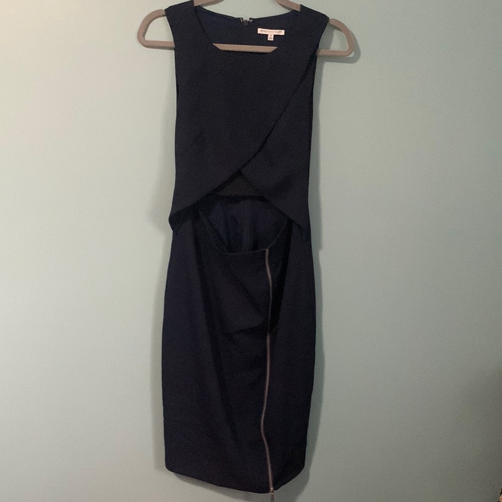 Rebecca Minkoff mixed media dress navy